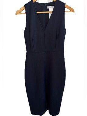 MaxMara Black Wool Sheath Dress Sz 2